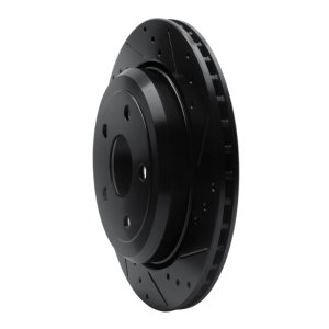 Dodge Durango Brake Rotor (1) - Rear Right - R1 Concepts - Drilled & Slotted - Black - `11-`25